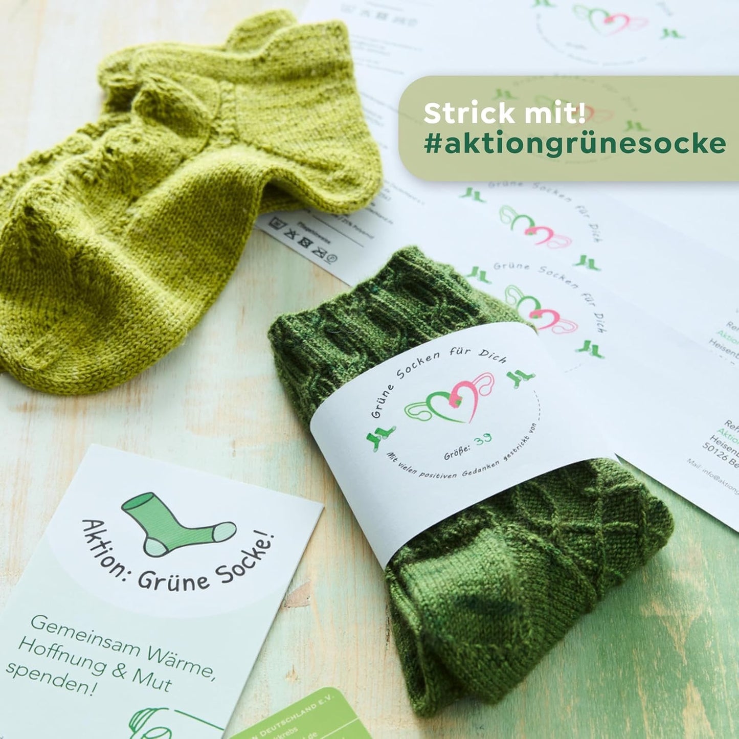Aktion: Grüne Socke! - Das Strickbuch: Für Wärme, Mut und Hoffnung stricken.
