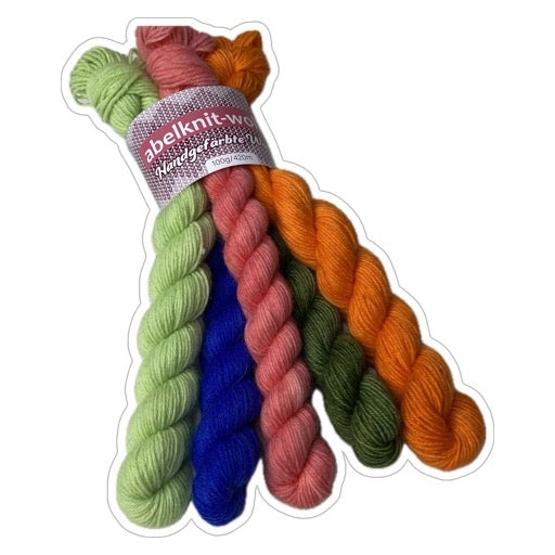Handgefärbte Sockenwolle- Set Minis.