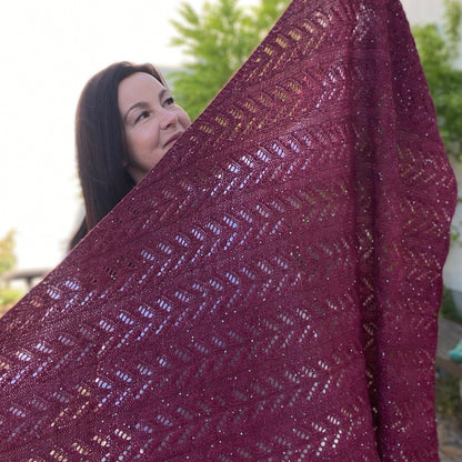 Strick-Anleitung Dreiecktuch ,,Marsala,,