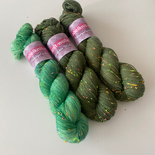 Handgefärbte Merinowolle mit Neo Neps- Set.