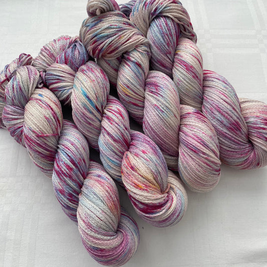 Handgefärbte  Baumwolle mit Seide / 100 g