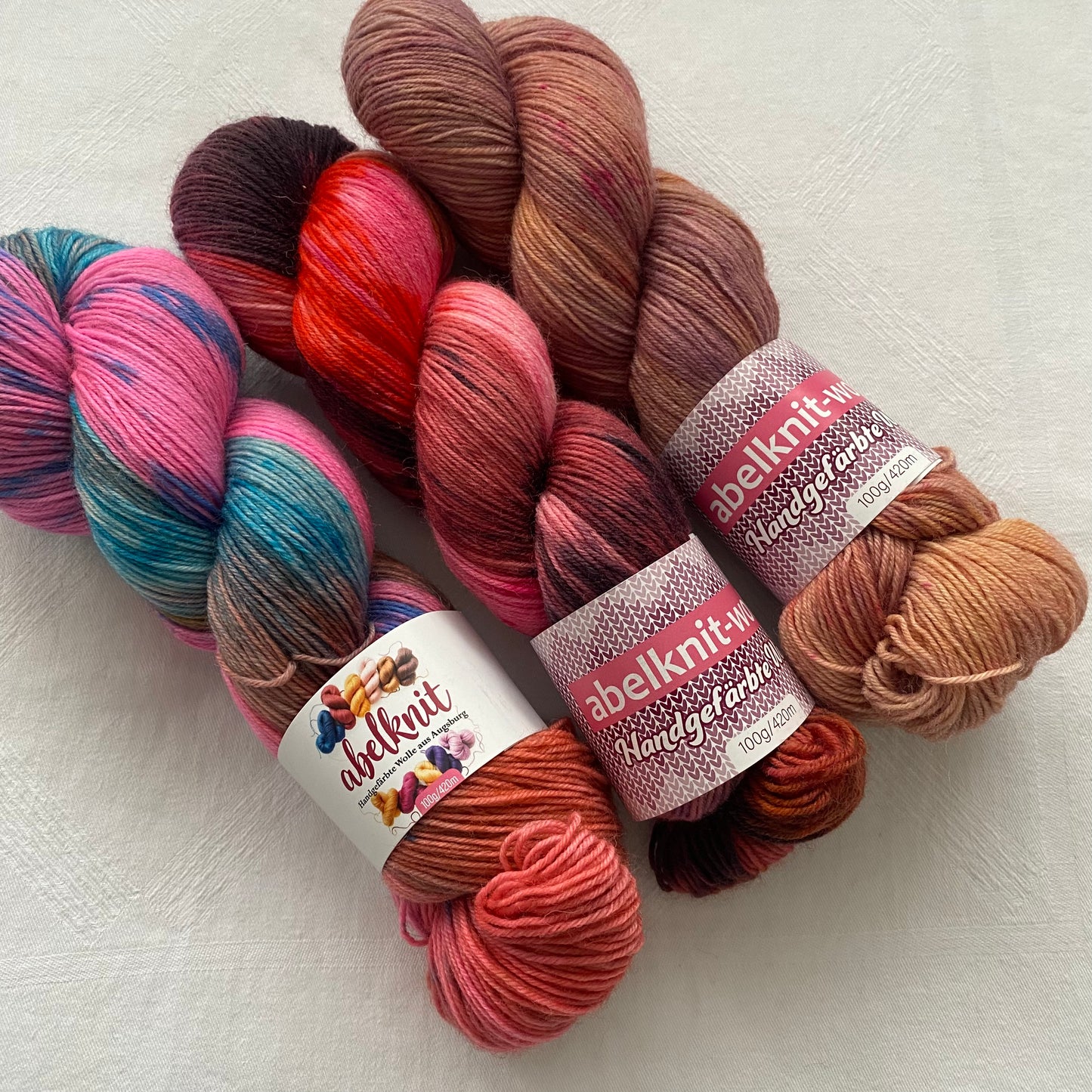 Handgefärbte Sockenwolle-Set./300 g.