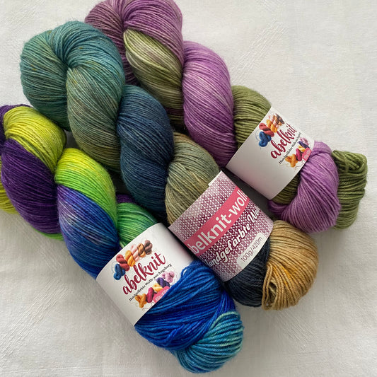 Handgefärbte Sockenwolle-Set /300 g
