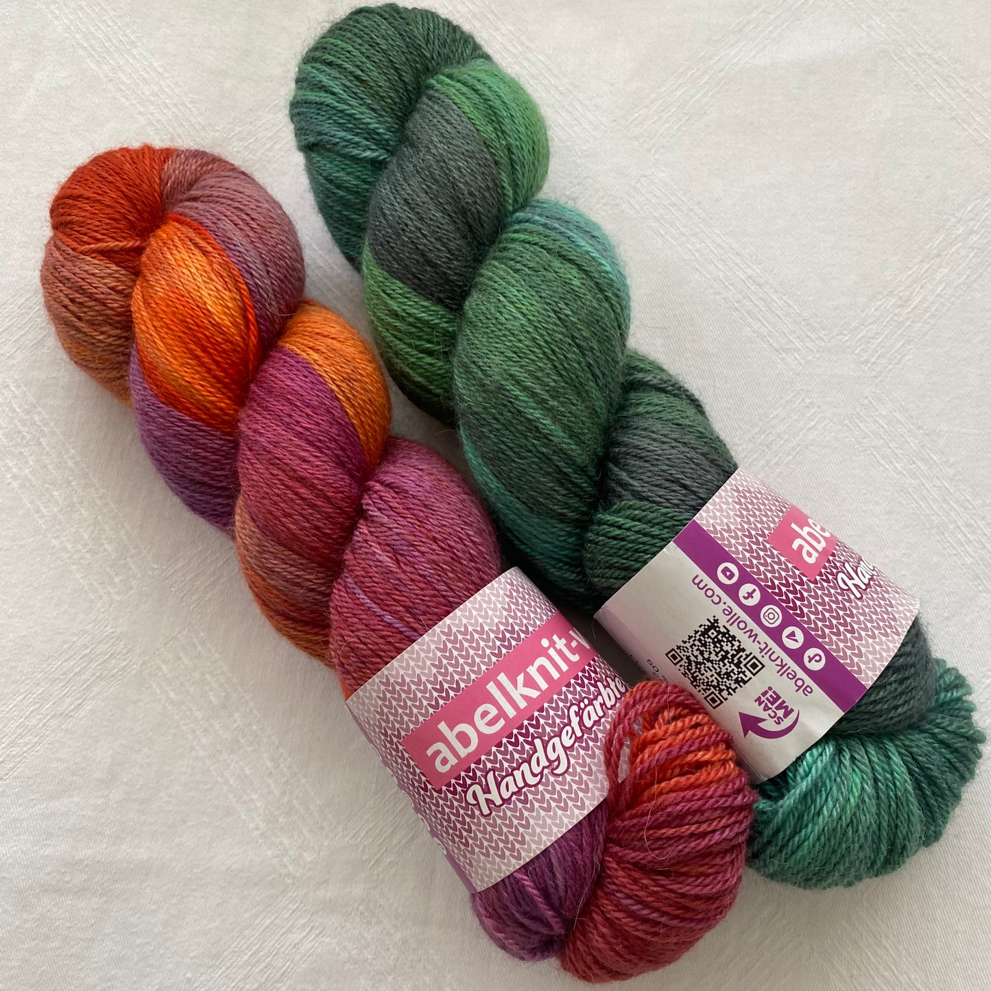 Handgefärbte Alpaka mit Seide-Set. / 200 g.